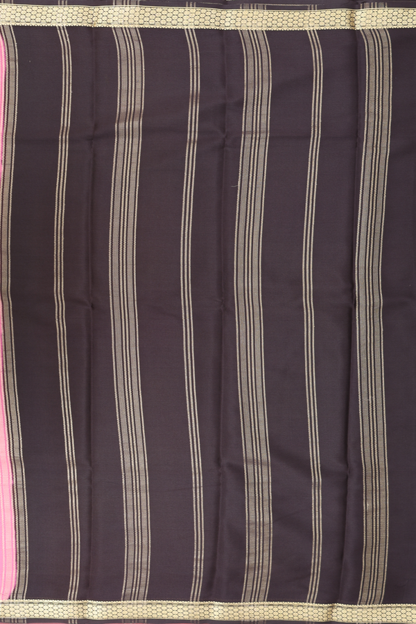 Mysore Silk Saree In Plain Orchid Pink With Contrast Border