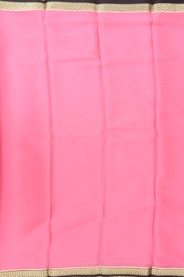 Mysore Silk Saree In Plain Orchid Pink With Contrast Border