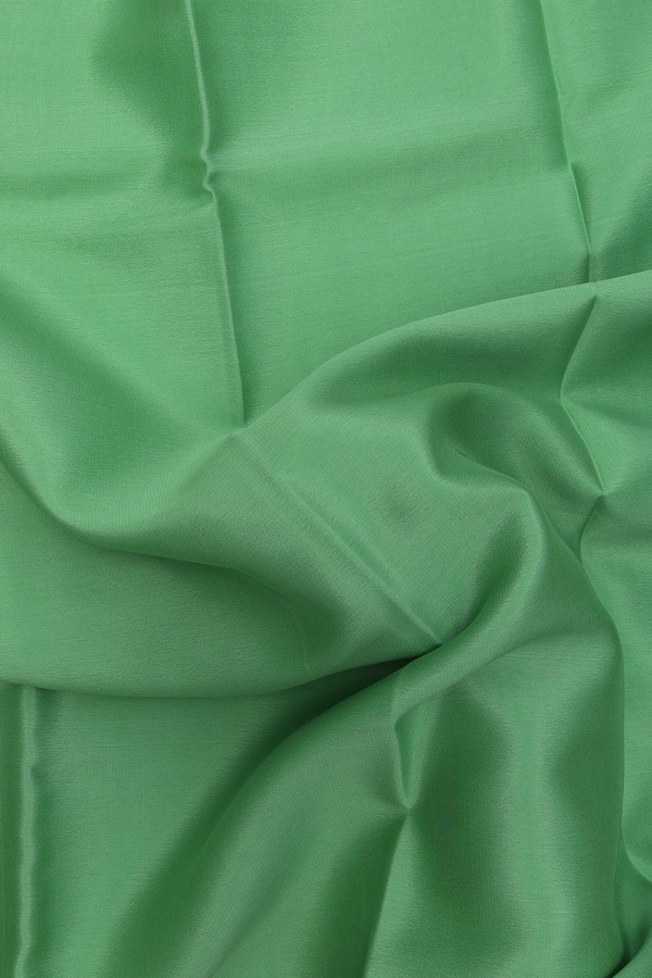 Mysore Silk Saree In Plain Pastel Green With Contrast Border