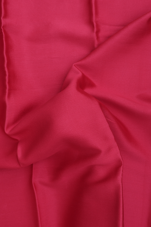 Mysore Silk Saree In Plain Punch Pink With Paisley Border