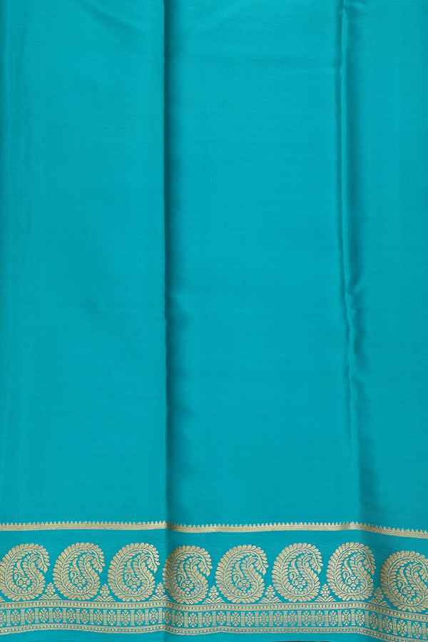 Mysore Silk Saree In Plain Purple With Paisley Border