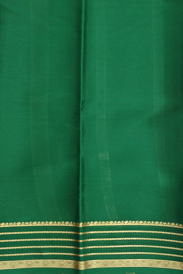 Mysore Silk Saree In Plain Rani Pink With Contrast Border