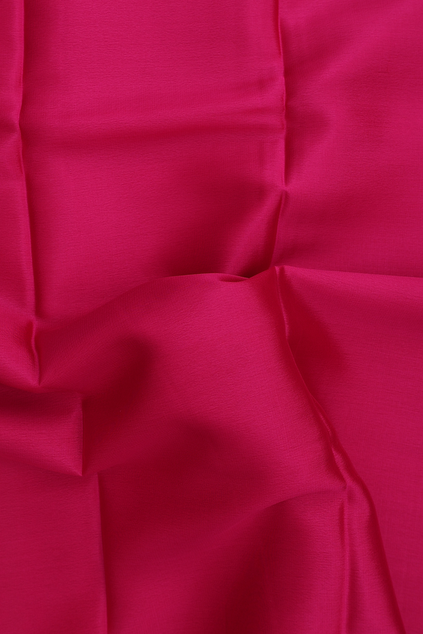 Mysore Silk Saree In Plain Rani Pink With Floral Border