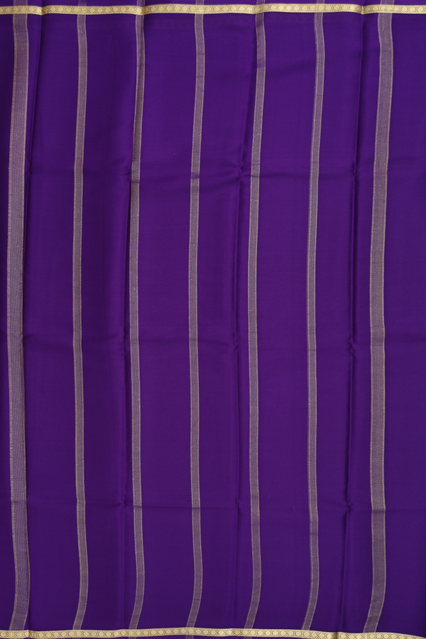 Mysore Silk Saree In Plain Royal Purple With Zari Border
