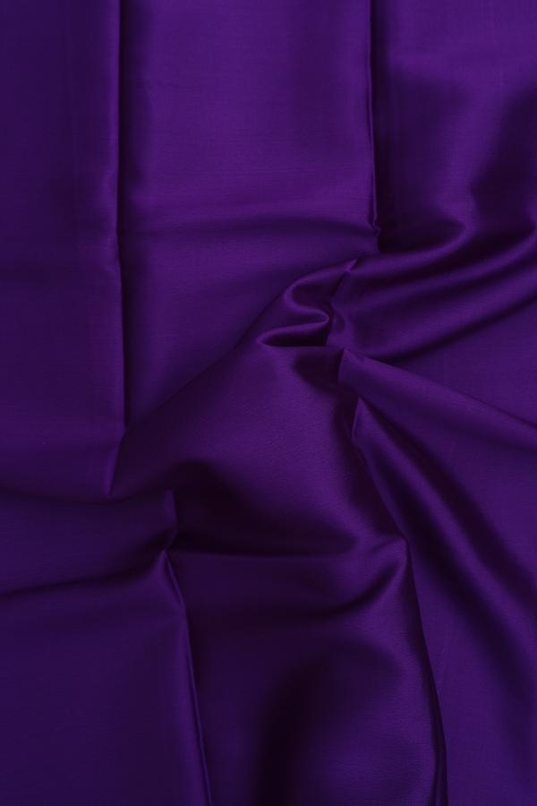 Mysore Silk Saree In Plain Royal Purple With Zari Border