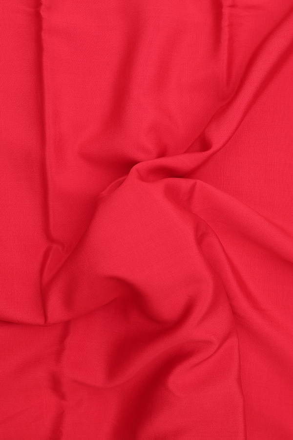 Mysore Silk Saree In Plain Scarlet Red With Zari Border