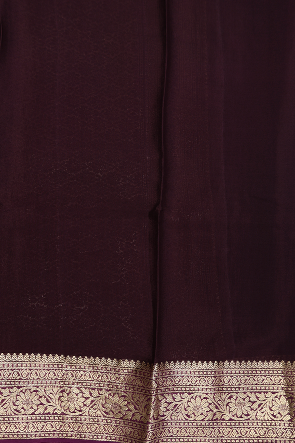 Mysore Silk Saree In Plum Purple With Floral Buttas
