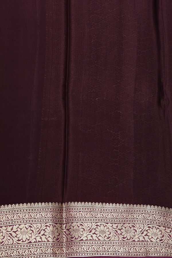 Mysore Silk Saree In Plum Purple With Zari Buttas