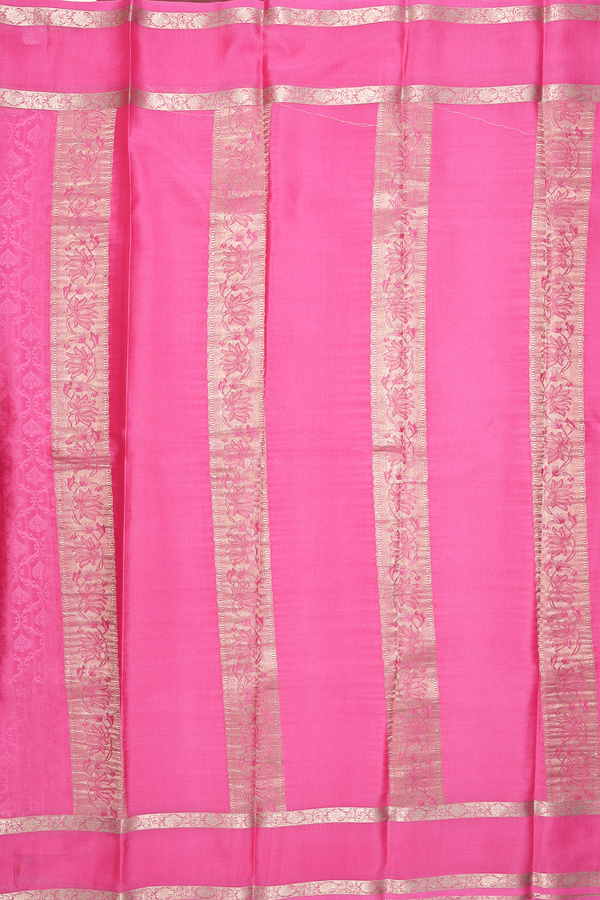 Mysore Silk Saree In Pink With Ogee Design