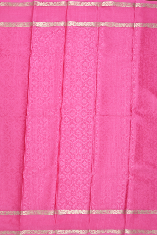 Mysore Silk Saree In Pink With Ogee Design