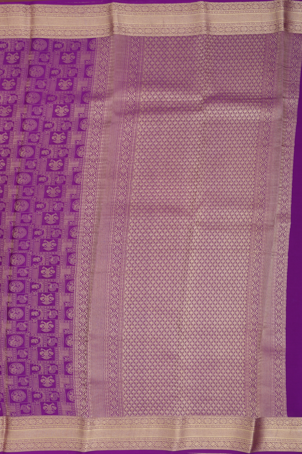 Mysore Silk Saree In Purple With Brocade Design