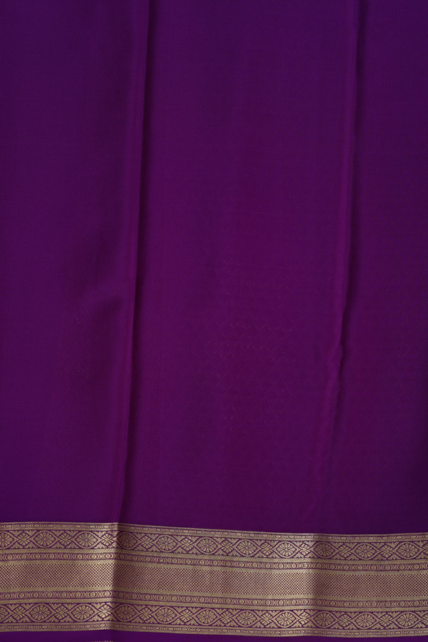 Mysore Silk Saree In Purple With Brocade Design