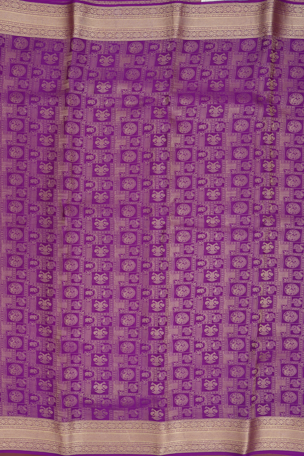 Mysore Silk Saree In Purple With Brocade Design
