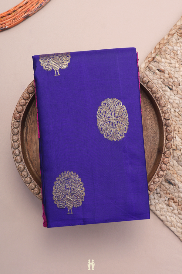 Kanchipuram Silk Saree In Purple With Jacquard Design