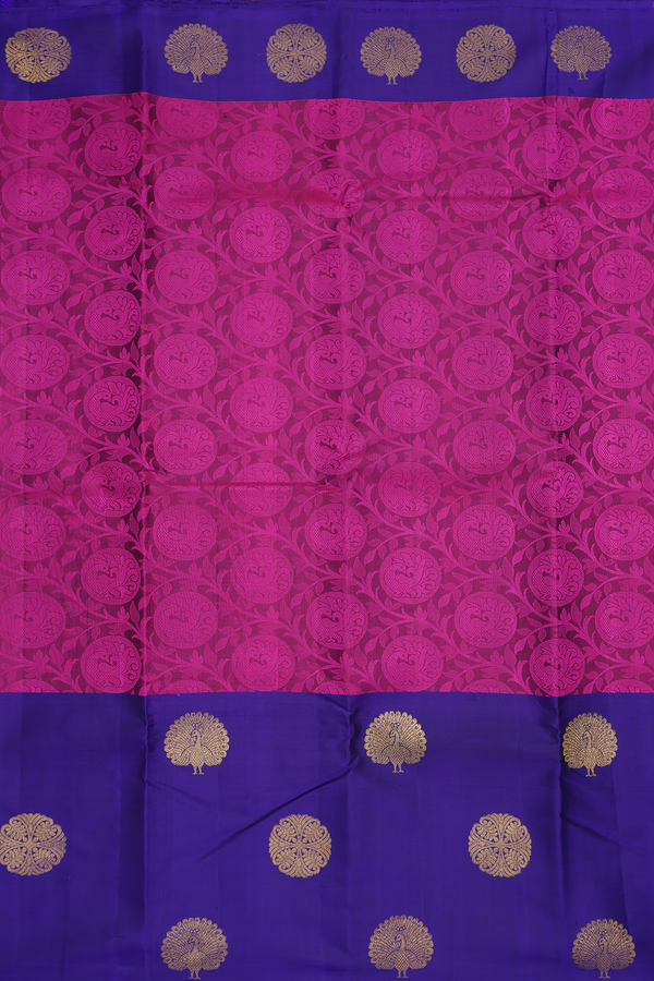 Kanchipuram Silk Saree In Purple With Jacquard Design