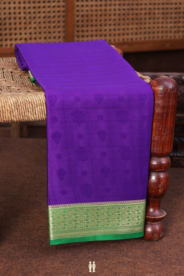 Mysore Silk Saree In Purple With Self Design