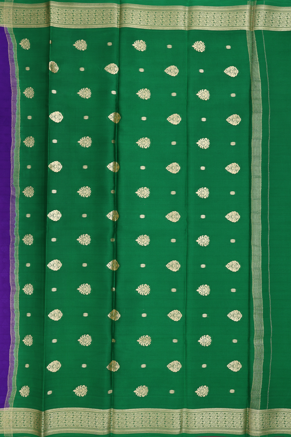 Mysore Silk Saree In Purple With Self Design