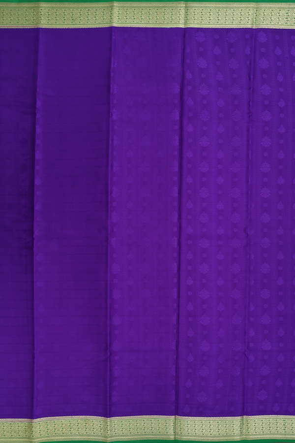 Mysore Silk Saree In Purple With Self Design