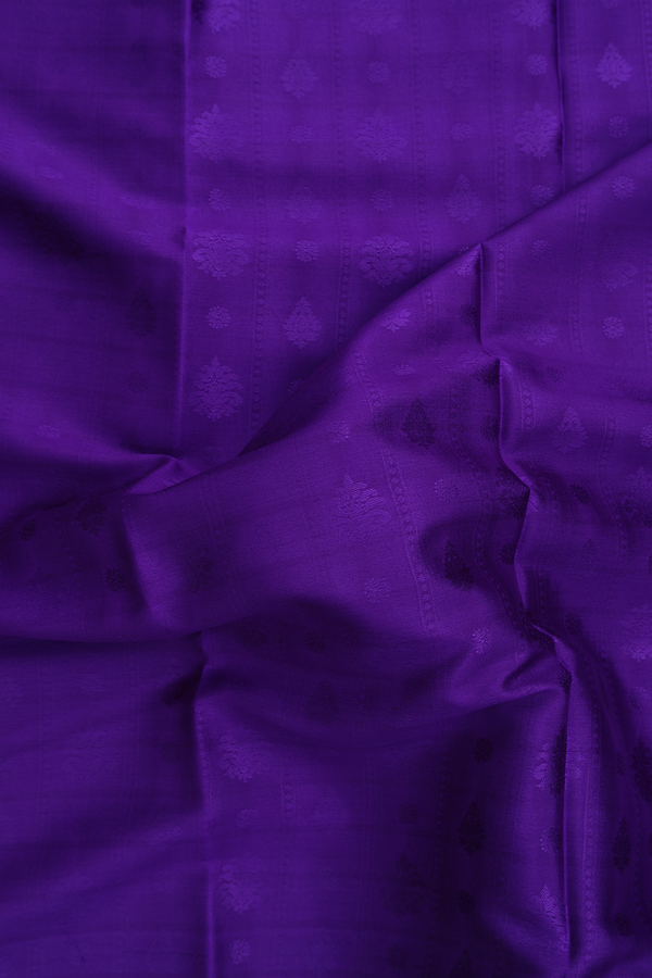 Mysore Silk Saree In Purple With Self Design