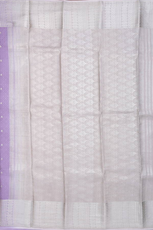 Mysore Silk Saree In Purple With Threadwork Along Buttas