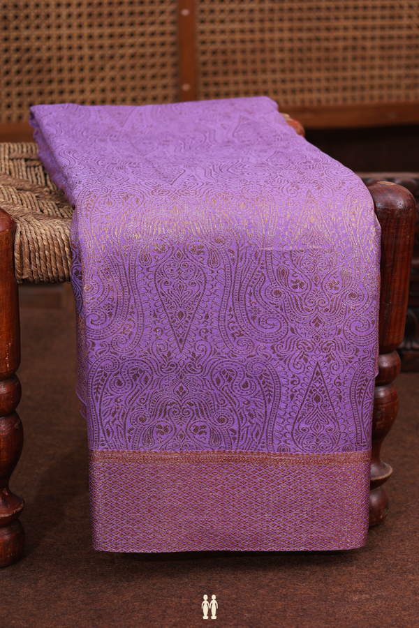 Mysore Silk Saree In Purple With Threadwork Design