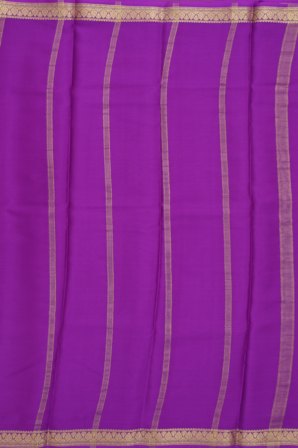 Mysore Silk Saree In Purple With Zari Border