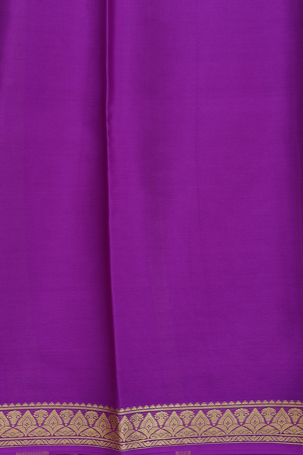 Mysore Silk Saree In Purple With Zari Border