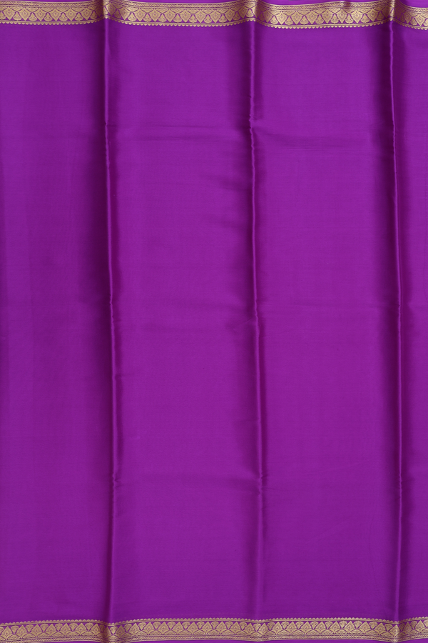 Mysore Silk Saree In Purple With Zari Border
