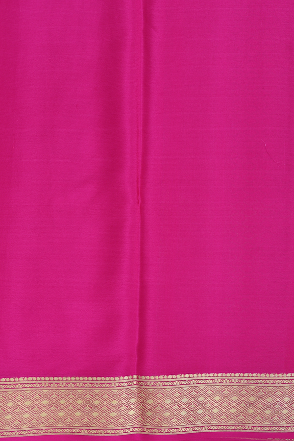 Mysore Silk Saree In Rani Pink With Brocade Design