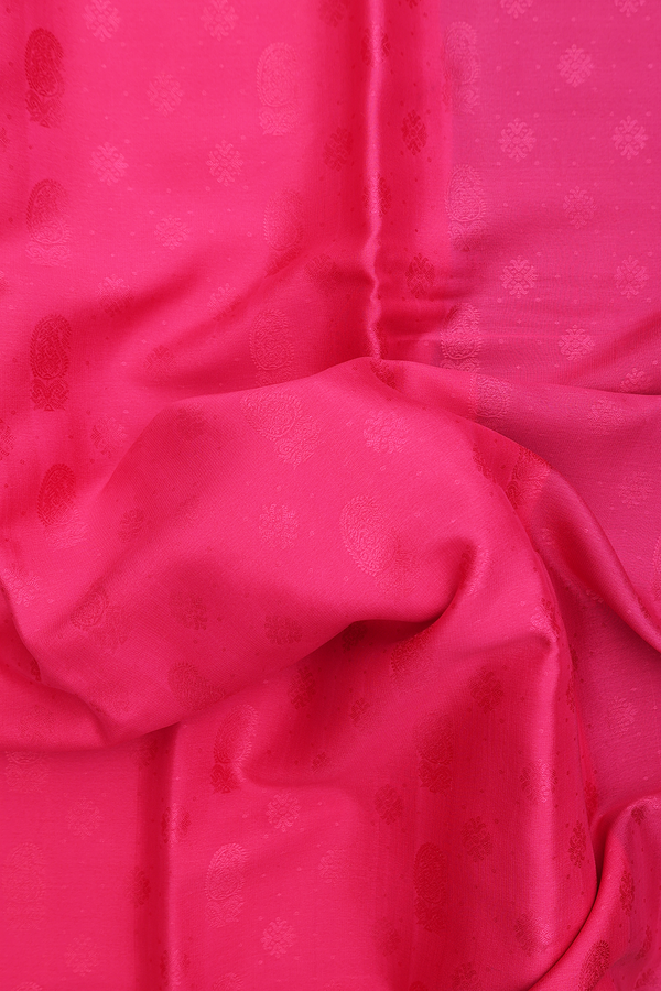 Mysore Silk Saree In Rani Pink With Paisley Buttas