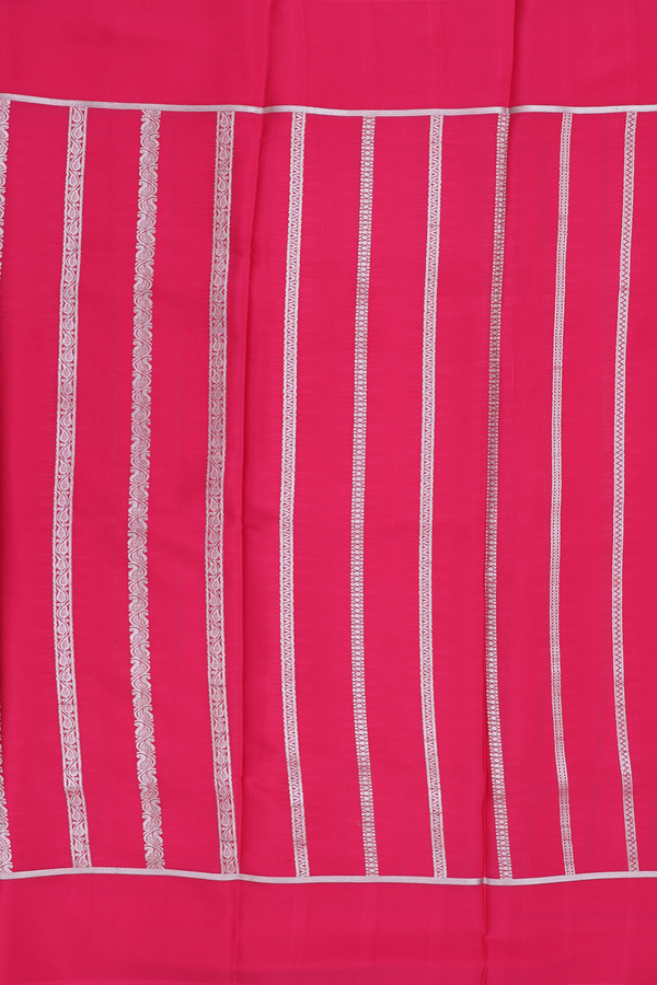 Mysore Silk Saree In Rani Pink With Stripes Design