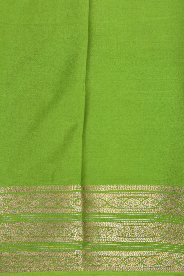Mysore Silk Saree In Red And Green With Paisley Buttas