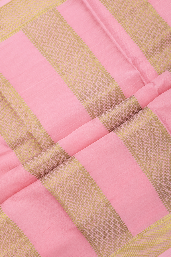 Mysore Silk Saree In Red And Pink With Half And Half Design
