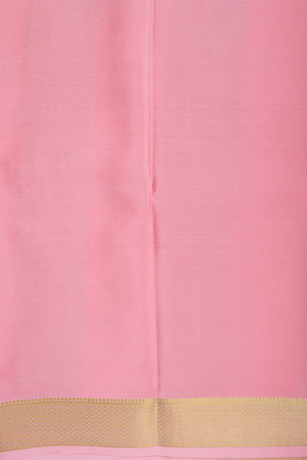 Mysore Silk Saree In Red And Pink With Half And Half Design