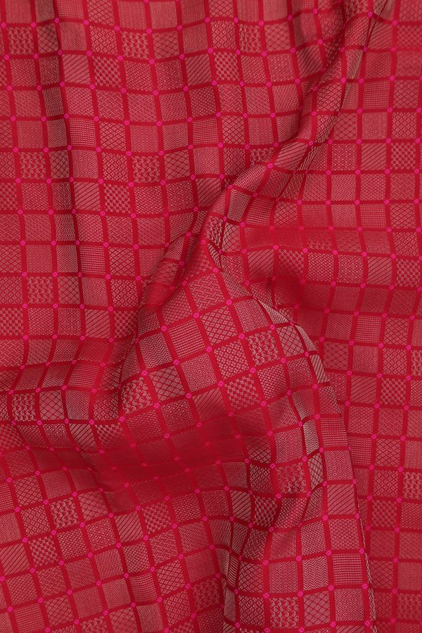 Mysore Silk Saree In Red With Brocade Design