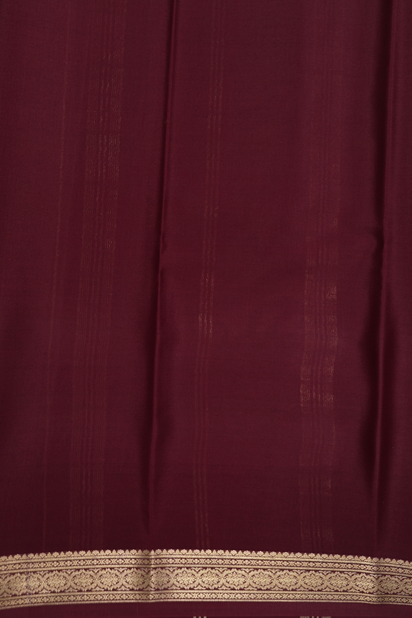 Mysore Silk Saree In Red With Contrast Border