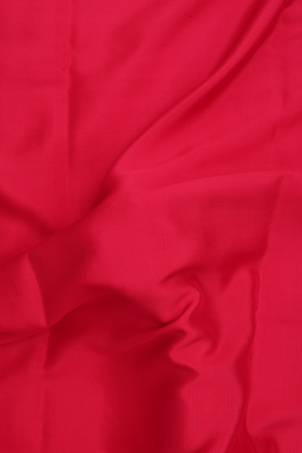Mysore Silk Saree In Rose Red With Contrast Border