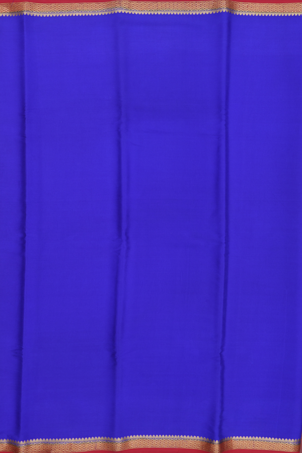 Mysore Silk Saree In Royal Blue With Contrast Border