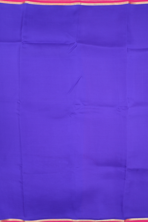 Mysore Silk Saree In Royal Blue With Contrast Border