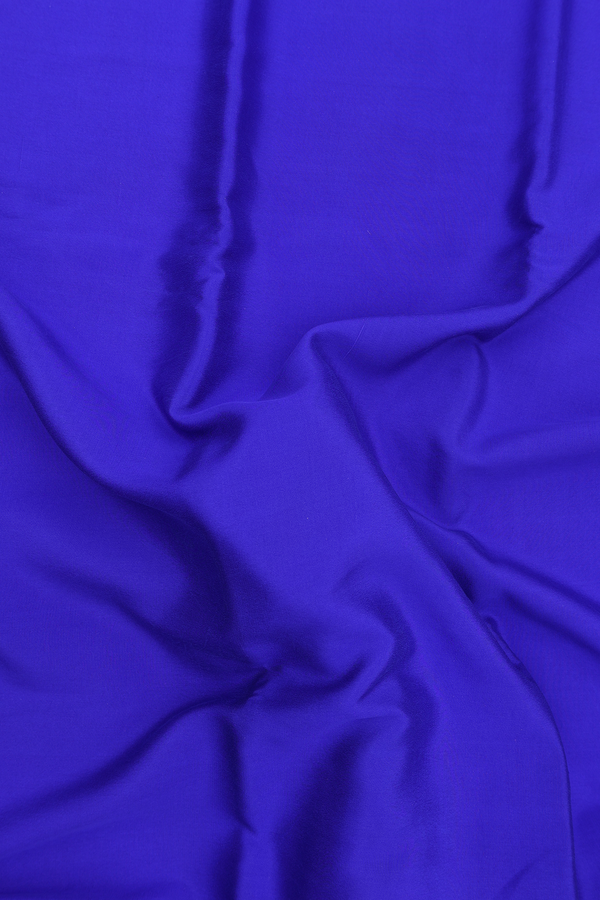 Mysore Silk Saree In Royal Blue With Contrast Border