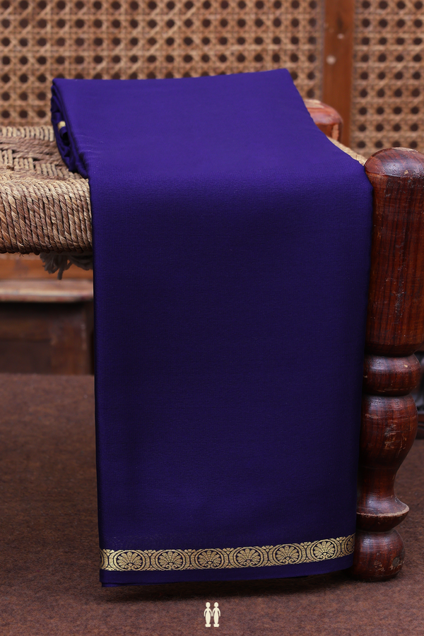 Mysore Silk Saree In Royal Blue With Zari Border