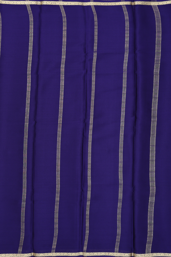Mysore Silk Saree In Royal Blue With Zari Border