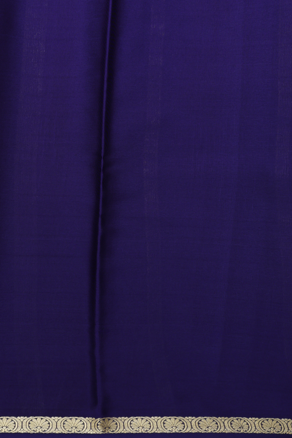 Mysore Silk Saree In Royal Blue With Zari Border