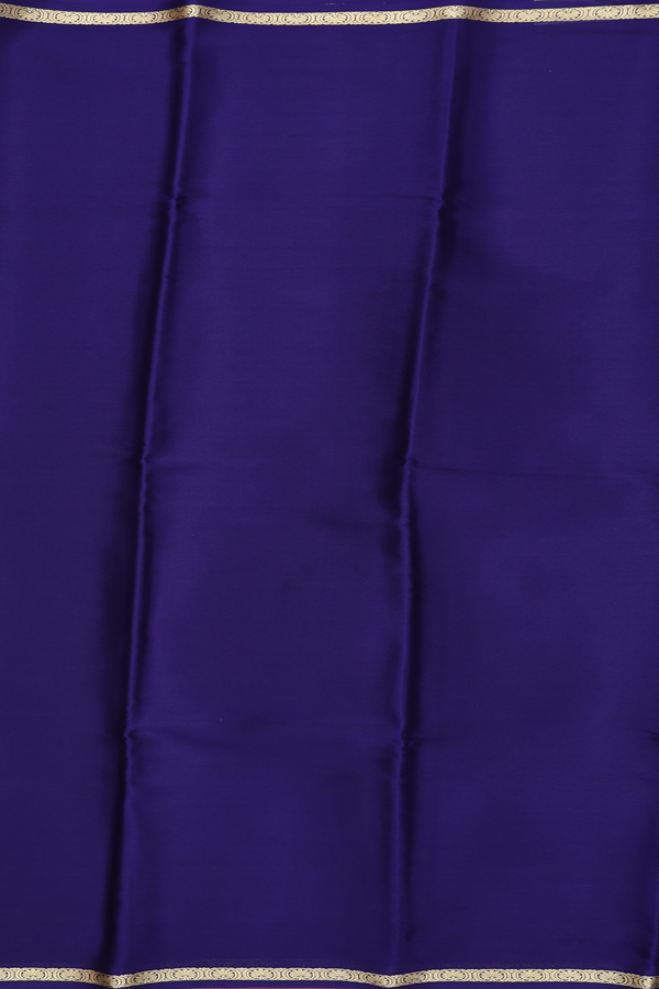 Mysore Silk Saree In Royal Blue With Zari Border