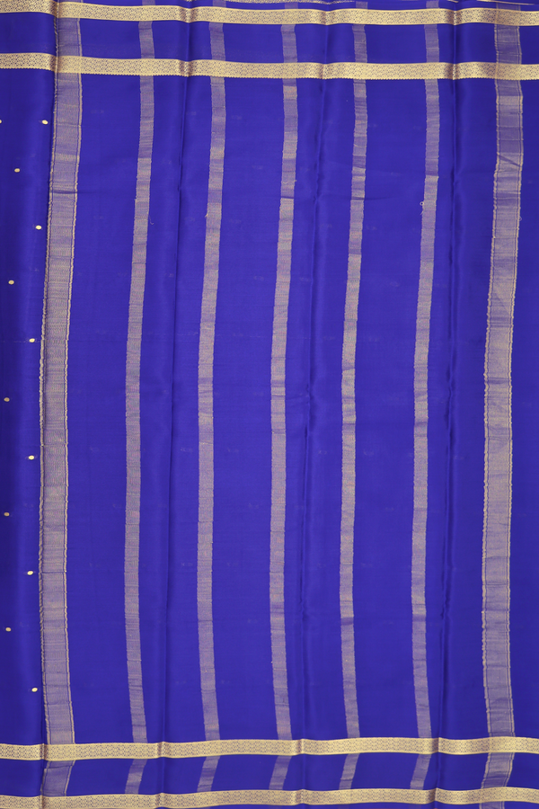 Mysore Silk Saree In Royal Blue With Zari Buttas