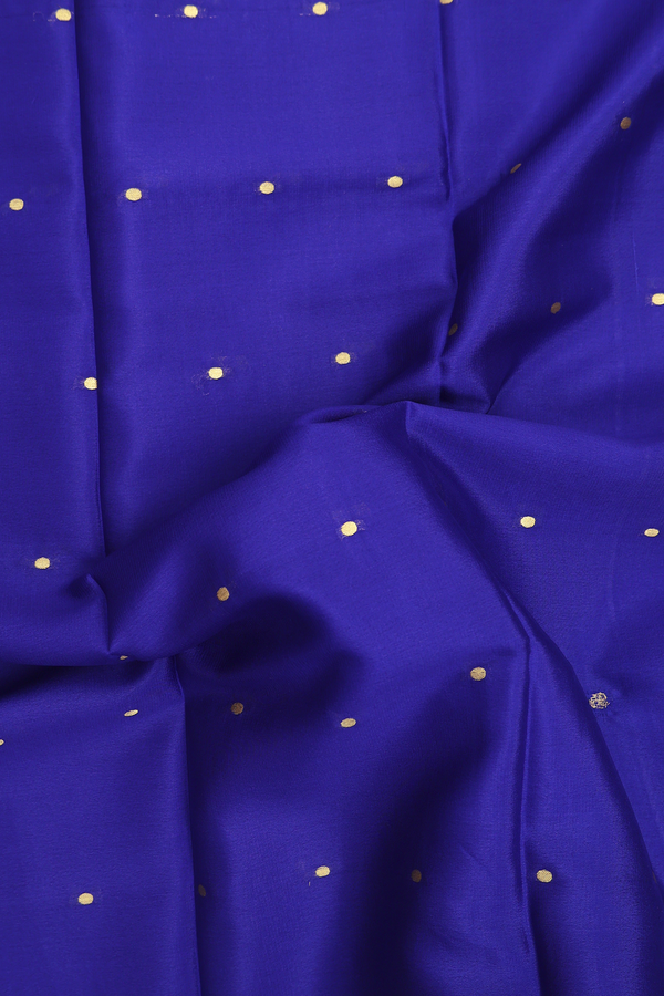 Mysore Silk Saree In Royal Blue With Zari Buttas