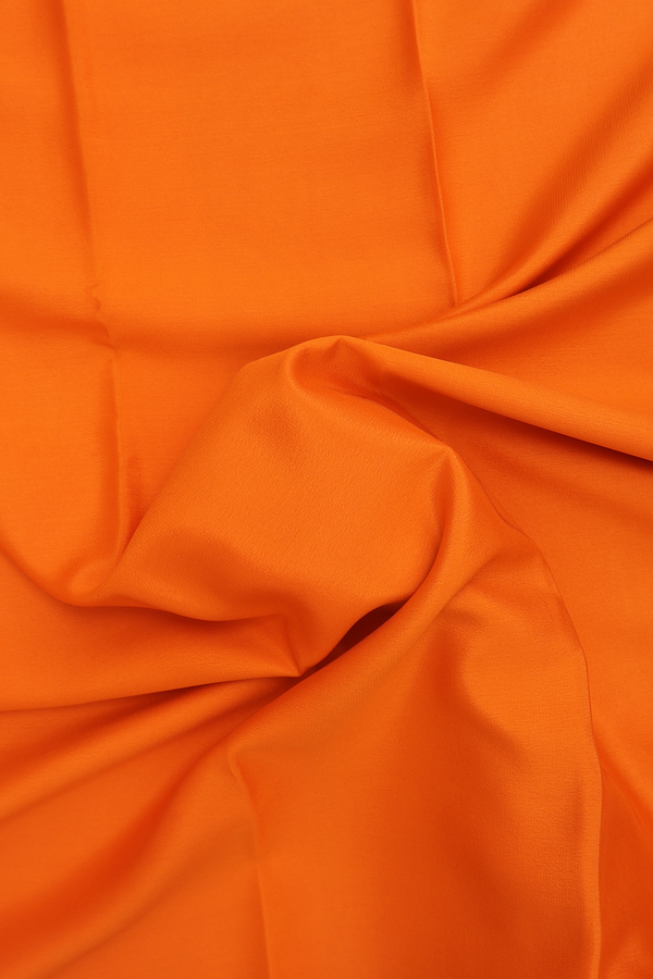 Mysore Silk Saree In Royal Orange With Contrast Border