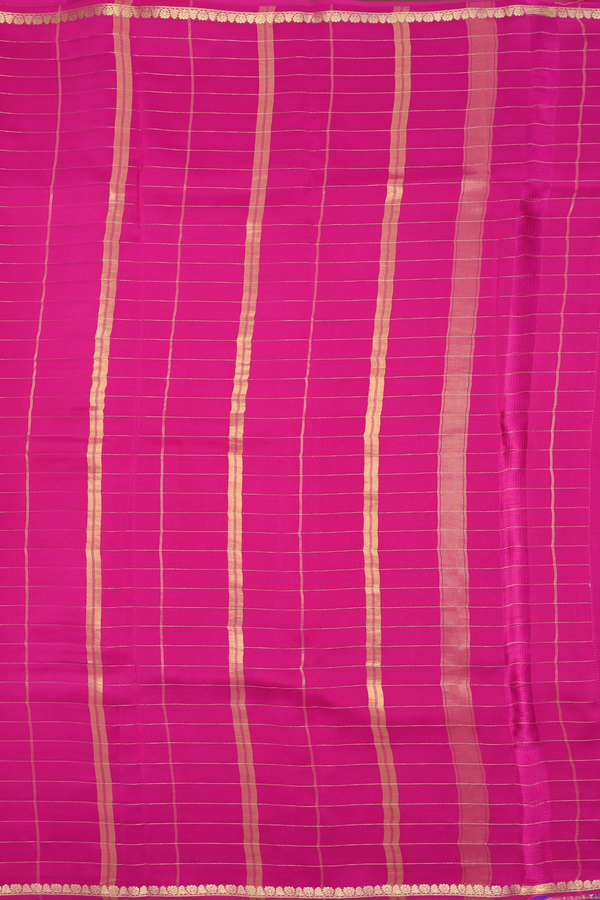 Mysore Silk Saree In Royal Purple With Checks Design