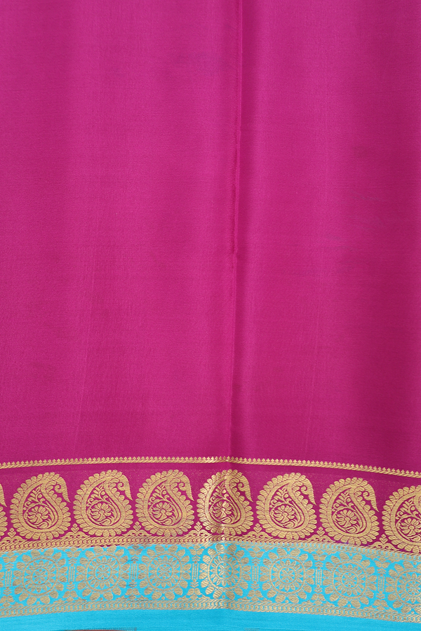 Mysore Silk Saree In Royal Yellow With Contrast Border