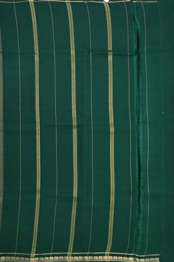 Mysore Silk Saree In Ruby Red With Contrast Border